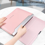 Sac de protection imperméable universel 4 en 1 pour ordinateur portable avec support en PU, 11/12 pouces, 13/14 pouces, 15/16 pouces