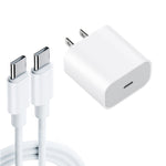 Chargeur de voyage 2 en 1 PD 20W port USB-C / Type-C unique + câble de charge rapide PD 3.0 USB-C / Type-C vers USB-C / Type-C 3A, longueur câble : 1m, prise US, 20W 1m