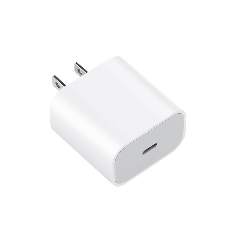 Chargeur de voyage 2 en 1 PD 20W port USB-C / Type-C unique + câble de charge rapide PD 3.0 USB-C / Type-C vers USB-C / Type-C 3A, longueur câble : 1m, prise US, 20W 1m