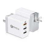 Chargeur rapide universel SDC-30W 30W QC 3.0 USB + 2 ports USB 2.0 2.4A pour téléphone mobile tablette PC, prise US