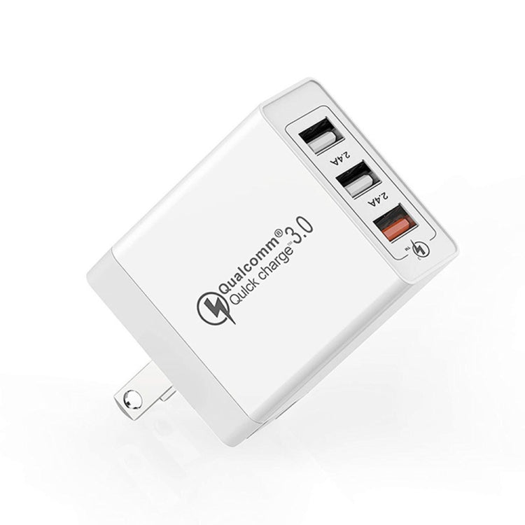 Chargeur rapide universel SDC-30W 30W QC 3.0 USB + 2 ports USB 2.0 2.4A pour téléphone mobile tablette PC, prise US