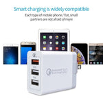 Chargeur rapide universel SDC-30W 30W QC 3.0 USB + 2 ports USB 2.0 2.4A pour téléphone mobile tablette PC, prise US