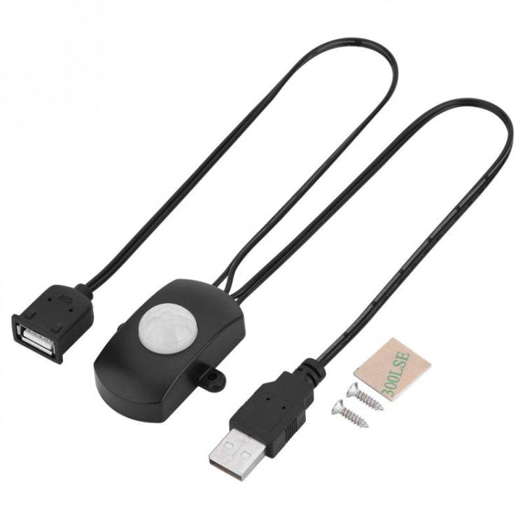 Interrupteur de capteur de mouvement PIR infrarouge corporel USB DC 5V/12V/24V, détecteur de mouvement humain pour bande lumineuse LED, noir, blanc