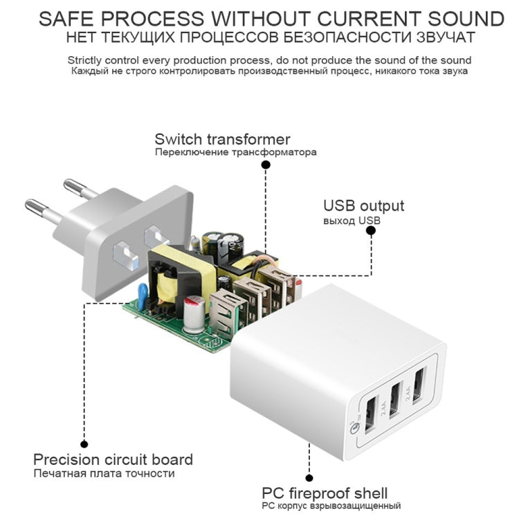 SDC-30W câble de données USB vers 8 broches 2 en 1 + chargeur rapide QC 3.0 USB 30W + chargeur rapide universel double port USB 2.0 2.4A pour téléphone mobile, tablette, PC, prise EU, avec câble 8 broches, prise EU