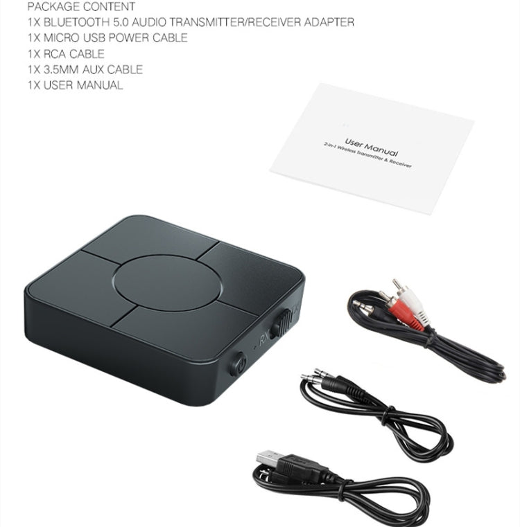 Adaptateur Bluetooth 5.0 deux-en-un émetteur-récepteur audio Bluetooth KN326 pour appels mains libres
