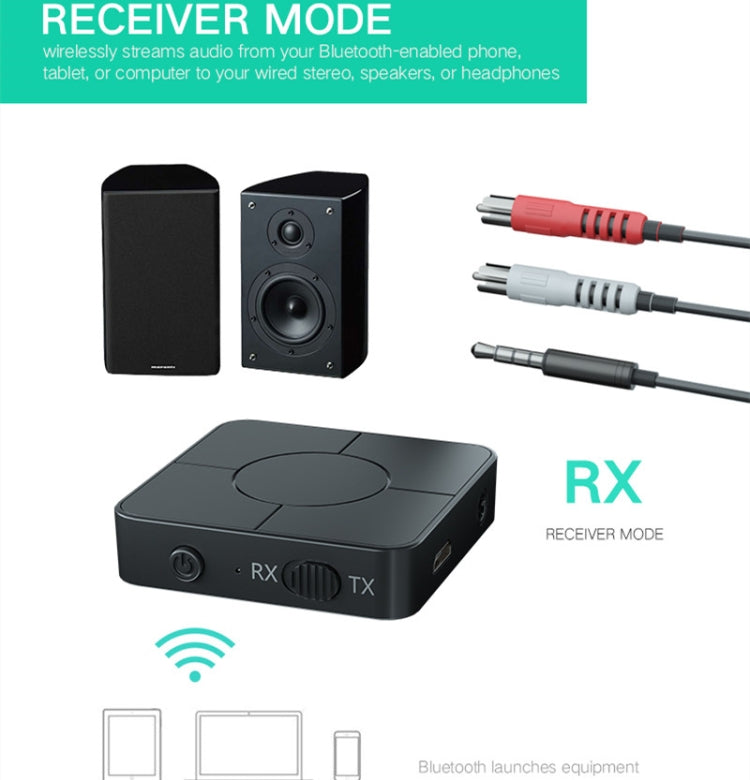 Adaptateur Bluetooth 5.0 deux-en-un émetteur-récepteur audio Bluetooth KN326 pour appels mains libres