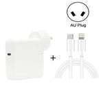Chargeur de voyage 2 en 1 PD3.0 30W USB-C / Type-C avec pied détachable + ensemble câble de données de charge rapide PD3.0 3A USB-C / Type-C vers 8 broches, longueur du câble : 1m, prise AU, 1m