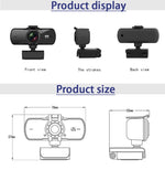 C5 4 millions de pixels Auto Focus 2K Full HD Webcam Rotation 360 USB sans pilote Caméra Web de diffusion en direct avec micro, C5