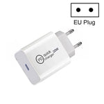 Chargeur de voyage SDC-20W PD 20W à interface USB-C / Type-C unique, prise UE, prise US, prise UK