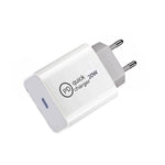 Chargeur de voyage SDC-20W PD 20W à interface USB-C / Type-C unique, prise UE, prise US, prise UK