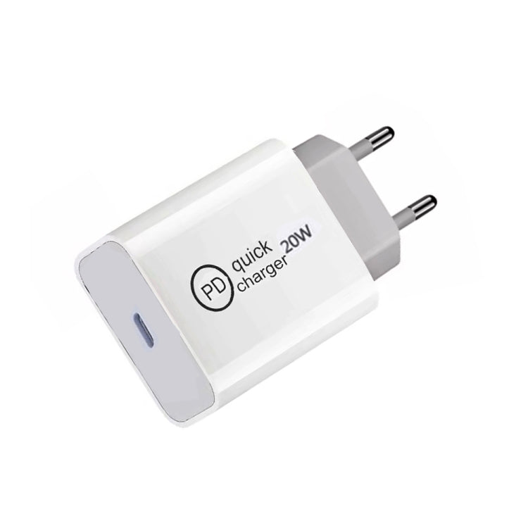 Chargeur de voyage SDC-20W PD 20W à interface USB-C / Type-C unique, prise UE, prise US, prise UK