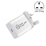 Chargeur de voyage SDC-20W PD 20W à interface USB-C / Type-C unique, prise UE, prise US, prise UK