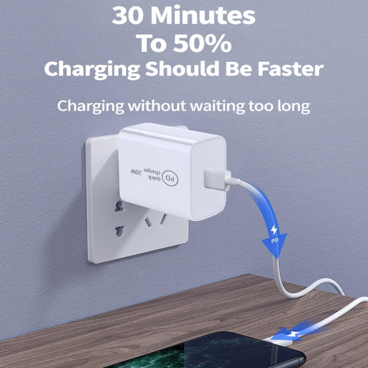 Chargeur de voyage USB-C / Type-C 2-en-1 SDC-20W PD 20W + Kit de câble de données de charge rapide 3A PD 3.0 USB-C / Type-C vers USB-C / Type-C, Longueur du câble : 1m, Prise US, Prise EU, Prise UK