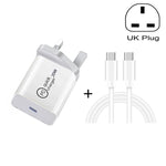 Chargeur de voyage USB-C / Type-C 2-en-1 SDC-20W PD 20W + Kit de câble de données de charge rapide 3A PD 3.0 USB-C / Type-C vers USB-C / Type-C, Longueur du câble : 1m, Prise US, Prise EU, Prise UK