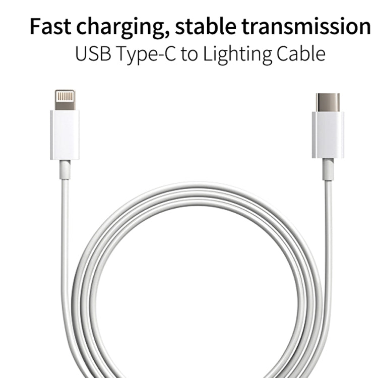 SDC-20W Chargeur de Voyage 2 en 1 PD 20W USB-C / Type-C + Câble de Données de Charge Rapide 3A PD3.0 USB-C / Type-C vers 8 Broches, Longueur du Câble : 1m, Prise US, Prise EU, Prise UK
