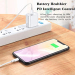 SDC-20W Chargeur de Voyage 2 en 1 PD 20W USB-C / Type-C + Câble de Données de Charge Rapide 3A PD3.0 USB-C / Type-C vers 8 Broches, Longueur du Câble : 1m, Prise US, Prise EU, Prise UK