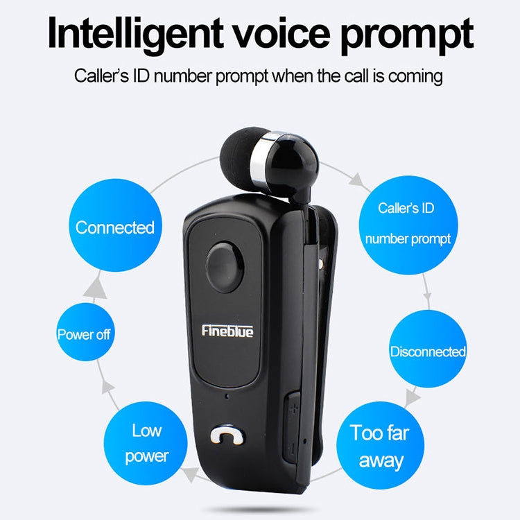 F920 CSR4.1 Casque Bluetooth rétractable avec rappel par vibration de l'appelant et fonction antivol, noir, blanc, or, argent, gris