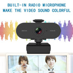 B1 Webcam rotative à 360 degrés, 4 millions de pixels, résolution 2K HD 1080P, avec micro et trépied