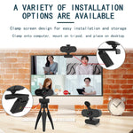 B1 Webcam rotative à 360 degrés, 4 millions de pixels, résolution 2K HD 1080P, avec micro et trépied
