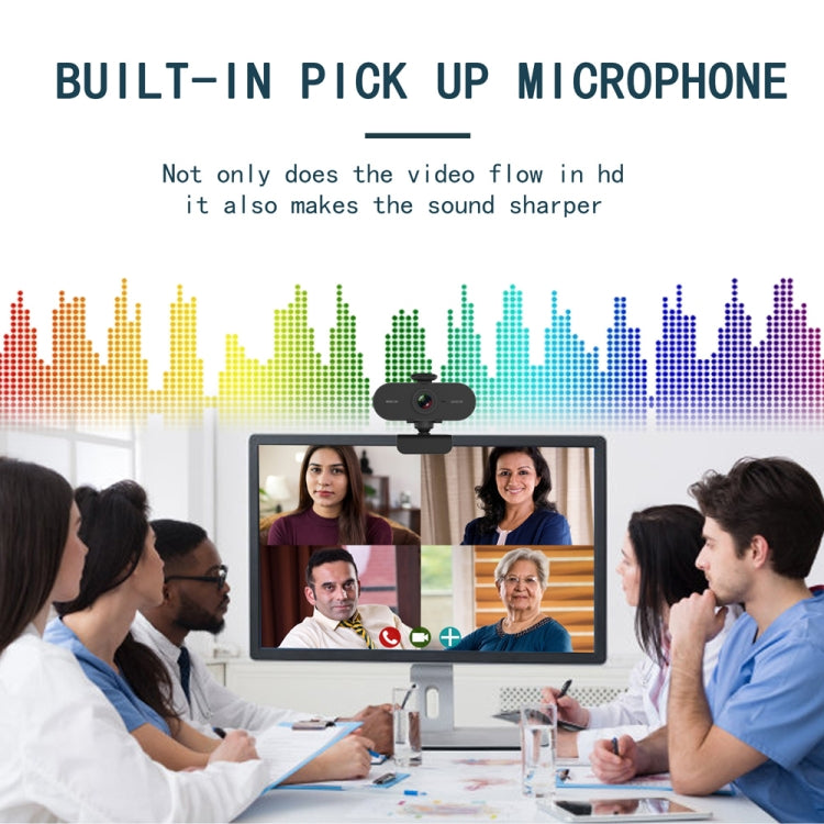 B1 Webcam rotative à 360 degrés, 4 millions de pixels, résolution 2K HD 1080P, avec micro et trépied