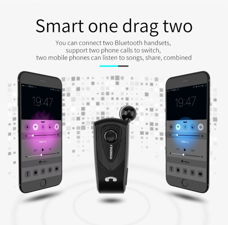 Casque Bluetooth F930 CSR4.1 avec câble rétractable, rappel vibreur pour les appels, anti-vol, argent