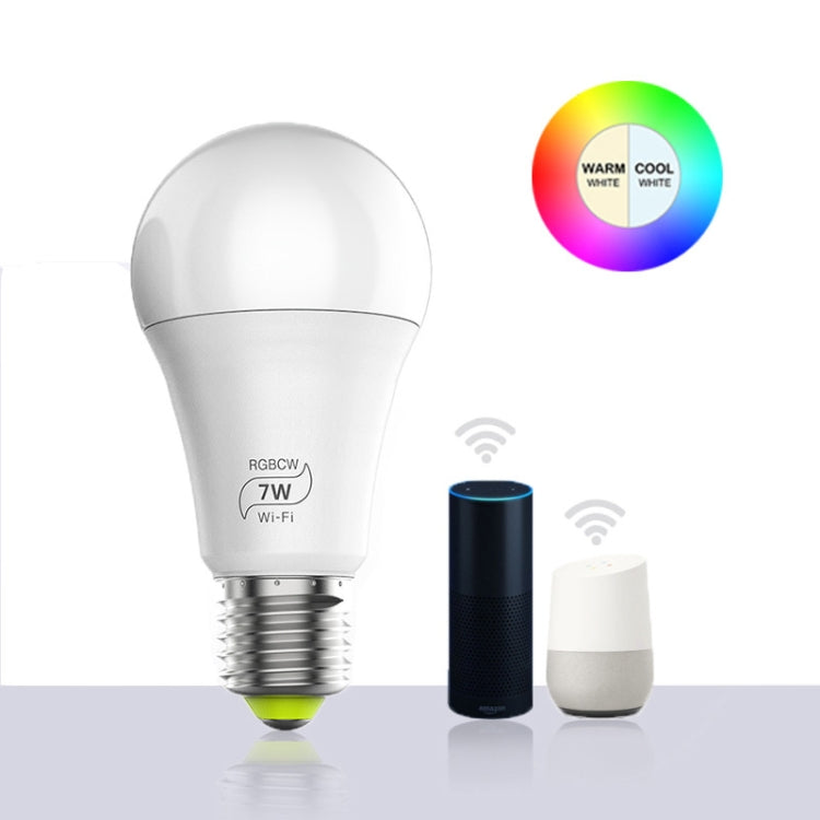 Ampoule LED intelligente WIFI 7W E27 RGBCW pour la maison connectée