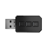 Adaptateur audio Bluetooth USB RT02 Transmet et reçoit 2-en-1 Bluetooth 5.0 Kit mains libres Récepteur Bluetooth de voiture