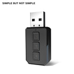 Adaptateur audio Bluetooth USB RT02 Transmet et reçoit 2-en-1 Bluetooth 5.0 Kit mains libres Récepteur Bluetooth de voiture