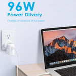 PD-96W Adaptateur d'alimentation PD USB-C / Type-C 96W pour ordinateur portable MacBook Pro 16 pouces (A2141), prise UE, prise US, prise UK, prise AU