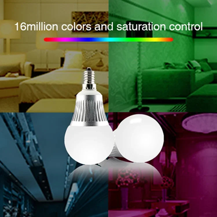 Ampoule LED FUT013 5W E14 RVB + CCT AC100~240V avec télécommande WiFi 2.4G, intensité réglable