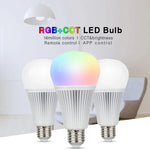 Ampoule LED FUT012 E27 9W RVB + CCT 100V-240V, couleur pleine, télécommande, ampoule intelligente WiFi sans fil 2,4G