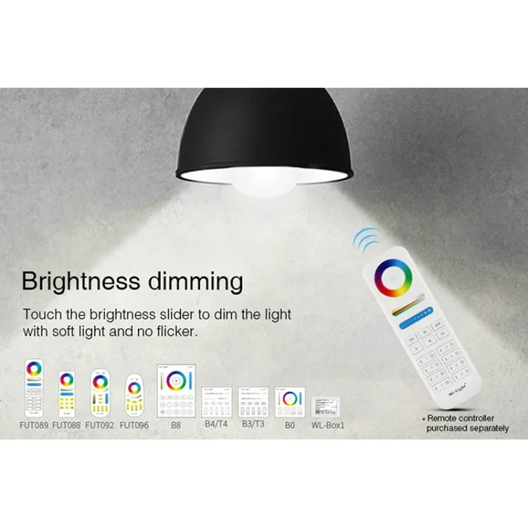 Ampoule LED FUT012 E27 9W RVB + CCT 100V-240V, couleur pleine, télécommande, ampoule intelligente WiFi sans fil 2,4G