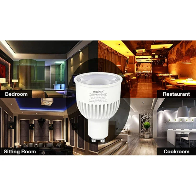 FUT107 GU10 6W Ampoule LED Double Blanc CCT Spot pour chambre et salon