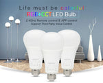 Ampoule LED RVB + CCT 12W E27 FUT105 Lumière intérieure Télécommande 2.4G Contrôle intelligent via application pour téléphone Chambre Salon AC100~240V