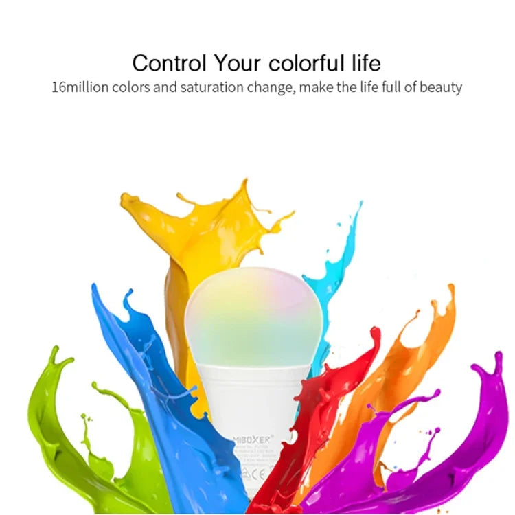 Ampoule LED RVB + CCT 12W E27 FUT105 Lumière intérieure Télécommande 2.4G Contrôle intelligent via application pour téléphone Chambre Salon AC100~240V
