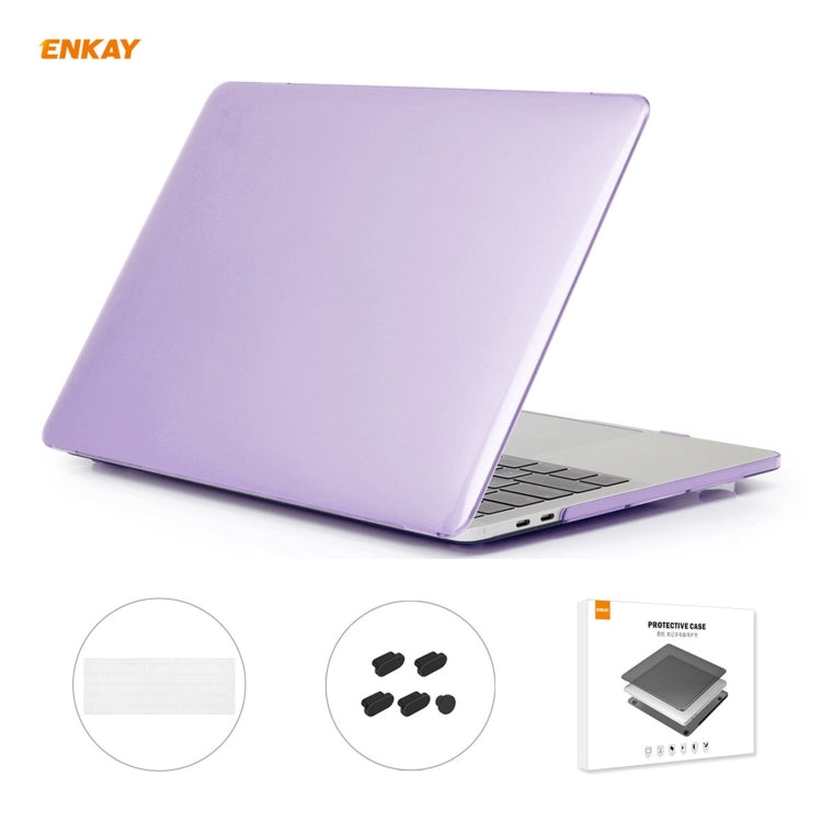 ENKAY Coque de protection 3-en-1 en cristal pour ordinateur portable + film de clavier en TPU version UE + ensemble de bouchons anti-poussière pour MacBook Pro 13,3 pouces A1708 (sans Touch Bar), Pour MacBook Pro 13,3 pouces A1708 (sans Touch Bar)