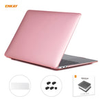ENKAY Étui de protection pour ordinateur portable 3 en 1 en cristal + Film de clavier TPU version UE + Jeu de bouchons anti-poussière pour MacBook Air 13,3 pouces A1932 (2018), pour MacBook Air 13,3 pouces A1932 (2018)
