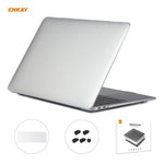 ENKAY Étui de protection pour ordinateur portable 3 en 1 en cristal + Film de clavier TPU version UE + Jeu de bouchons anti-poussière pour MacBook Air 13,3 pouces A1932 (2018), pour MacBook Air 13,3 pouces A1932 (2018)