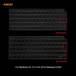 ENKAY Étui de protection pour ordinateur portable 3 en 1 en cristal + Film de clavier TPU version UE + Jeu de bouchons anti-poussière pour MacBook Air 13,3 pouces A1932 (2018), pour MacBook Air 13,3 pouces A1932 (2018)