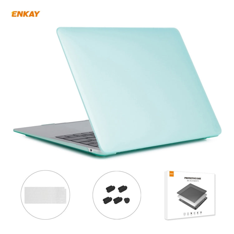 ENKAY Étui de protection mat 3 en 1 pour ordinateur portable + Film de clavier en TPU version UE + Jeu de bouchons anti-poussière pour MacBook Air 13,3 pouces A2179 et A2337 (2020), Pour MacBook Air 13,3 pouces A2179 (2020)