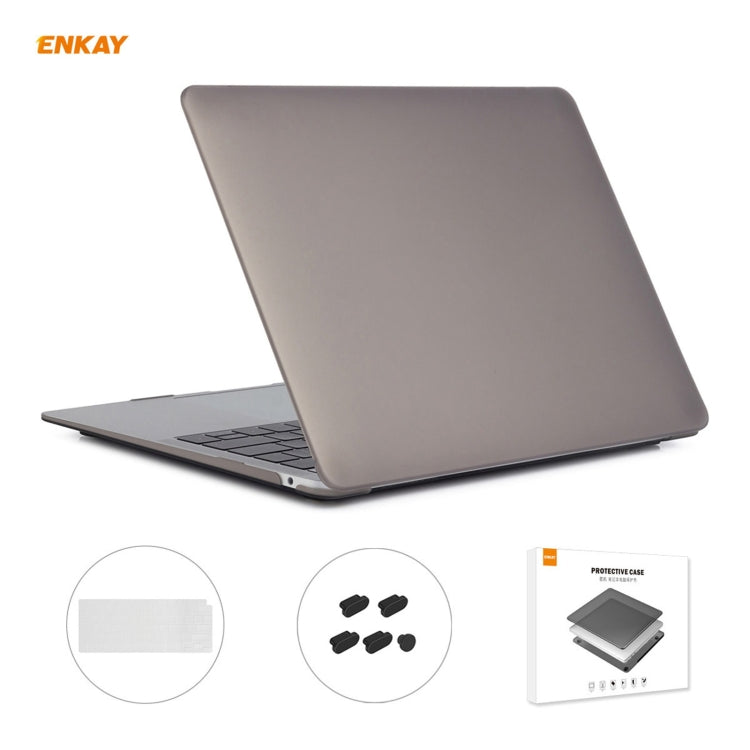 ENKAY Étui de protection mat 3 en 1 pour ordinateur portable + Film de clavier en TPU version UE + Jeu de bouchons anti-poussière pour MacBook Air 13,3 pouces A2179 et A2337 (2020), Pour MacBook Air 13,3 pouces A2179 (2020)