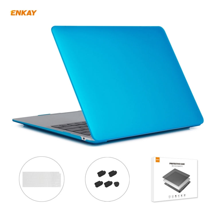 ENKAY Étui de protection mat 3 en 1 pour ordinateur portable + Film de clavier en TPU version UE + Jeu de bouchons anti-poussière pour MacBook Air 13,3 pouces A2179 et A2337 (2020), Pour MacBook Air 13,3 pouces A2179 (2020)