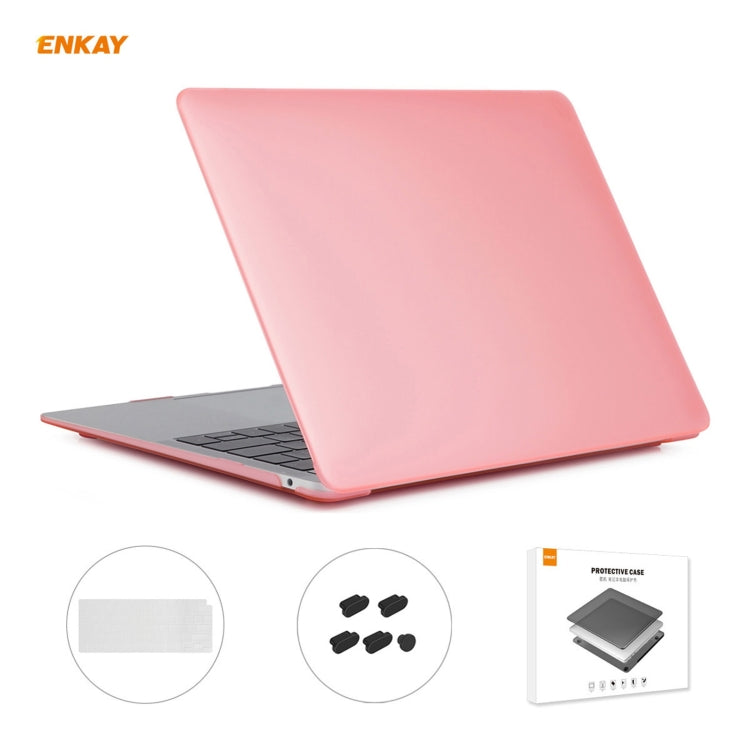 ENKAY Étui de protection mat 3 en 1 pour ordinateur portable + Film de clavier en TPU version UE + Jeu de bouchons anti-poussière pour MacBook Air 13,3 pouces A2179 et A2337 (2020), Pour MacBook Air 13,3 pouces A2179 (2020)