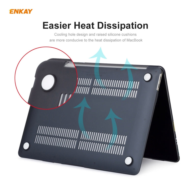 ENKAY Étui de protection mat 3 en 1 pour ordinateur portable + Film de clavier en TPU version UE + Jeu de bouchons anti-poussière pour MacBook Air 13,3 pouces A2179 et A2337 (2020), Pour MacBook Air 13,3 pouces A2179 (2020)