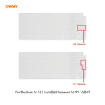 ENKAY Étui de protection mat 3 en 1 pour ordinateur portable + Film de clavier en TPU version UE + Jeu de bouchons anti-poussière pour MacBook Air 13,3 pouces A2179 et A2337 (2020), Pour MacBook Air 13,3 pouces A2179 (2020)