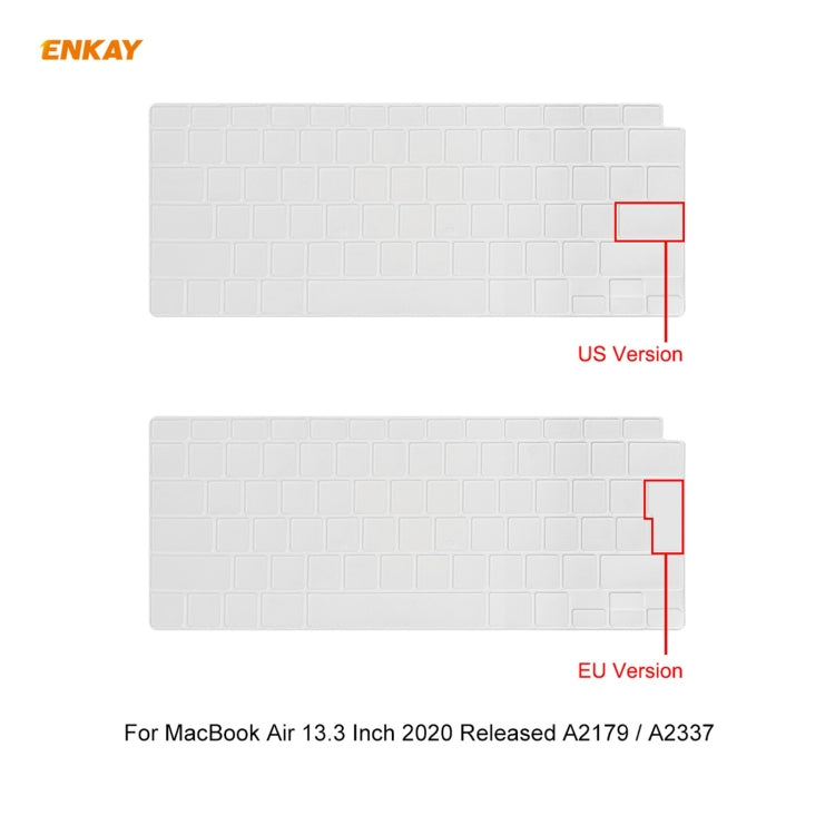 ENKAY Étui de protection mat 3 en 1 pour ordinateur portable + Film de clavier en TPU version UE + Jeu de bouchons anti-poussière pour MacBook Air 13,3 pouces A2179 et A2337 (2020), Pour MacBook Air 13,3 pouces A2179 (2020)