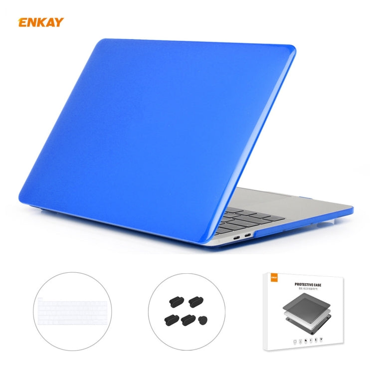ENKAY Coque de protection 3 en 1 en cristal pour ordinateur portable + film de clavier en TPU version UE + ensemble de bouchons anti-poussière pour MacBook Pro 16 pouces A2141 (avec Touch Bar), Pour MacBook Pro 16 pouces A2141 (avec Touch Bar)