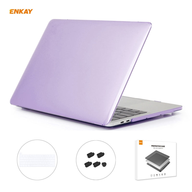 ENKAY Coque de protection 3 en 1 en cristal pour ordinateur portable + film de clavier en TPU version UE + ensemble de bouchons anti-poussière pour MacBook Pro 16 pouces A2141 (avec Touch Bar), Pour MacBook Pro 16 pouces A2141 (avec Touch Bar)