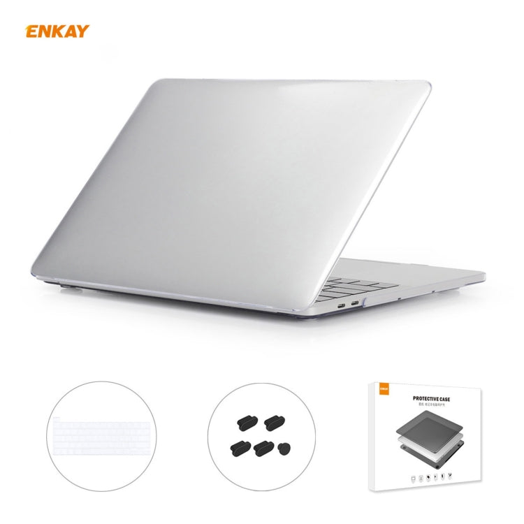 ENKAY Coque de protection 3 en 1 en cristal pour ordinateur portable + film de clavier en TPU version UE + ensemble de bouchons anti-poussière pour MacBook Pro 16 pouces A2141 (avec Touch Bar), Pour MacBook Pro 16 pouces A2141 (avec Touch Bar)