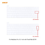 ENKAY Coque de protection 3 en 1 en cristal pour ordinateur portable + film de clavier en TPU version UE + ensemble de bouchons anti-poussière pour MacBook Pro 16 pouces A2141 (avec Touch Bar), Pour MacBook Pro 16 pouces A2141 (avec Touch Bar)
